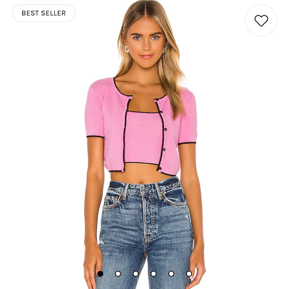 Amy Cardi Set in Pink by MAJORELLE from Revolve in size XS